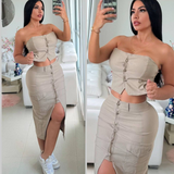 Conjunto falda cargo+blusas Katy